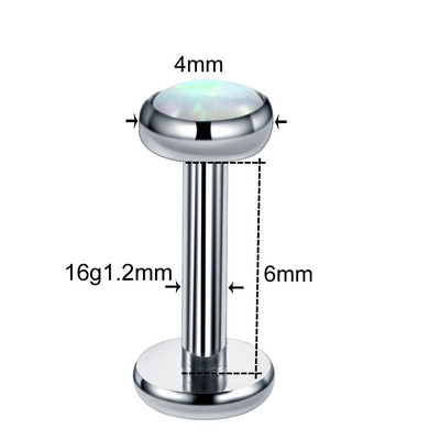 1PC Titanium OP17 Labret Piercing za nozdrve Prstenovi za nosnu pregradu Ušna hrskavica Tragus Prstenovi za zatvaranje kuglica Dermalno sidro Unisex nakit