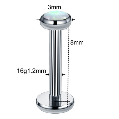 1PC Titanium OP17 Labret Piercing za nozdrve Prstenovi za nosnu pregradu Ušna hrskavica Tragus Prstenovi za zatvaranje kuglica Dermalno sidro Unisex nakit