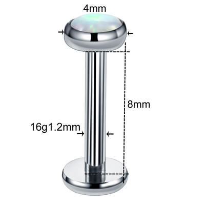 1PC Titanium OP17 Labret Piercing za nozdrve Prstenovi za nosnu pregradu Ušna hrskavica Tragus Prstenovi za zatvaranje kuglica Dermalno sidro Unisex nakit