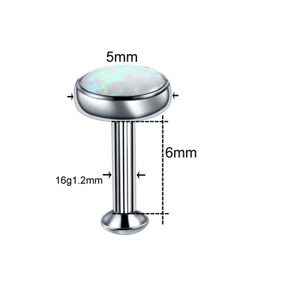 1PC Titanium OP17 Labret Piercing za nozdrve Prstenovi za nosnu pregradu Ušna hrskavica Tragus Prstenovi za zatvaranje kuglica Dermalno sidro Unisex nakit