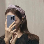 Korejska vrhunska svijetla luksuzna dvoslojna mašna ženska traka za glavu retro temperamenta Satenska traka za glavu širokog oboda Ukosnice za žene