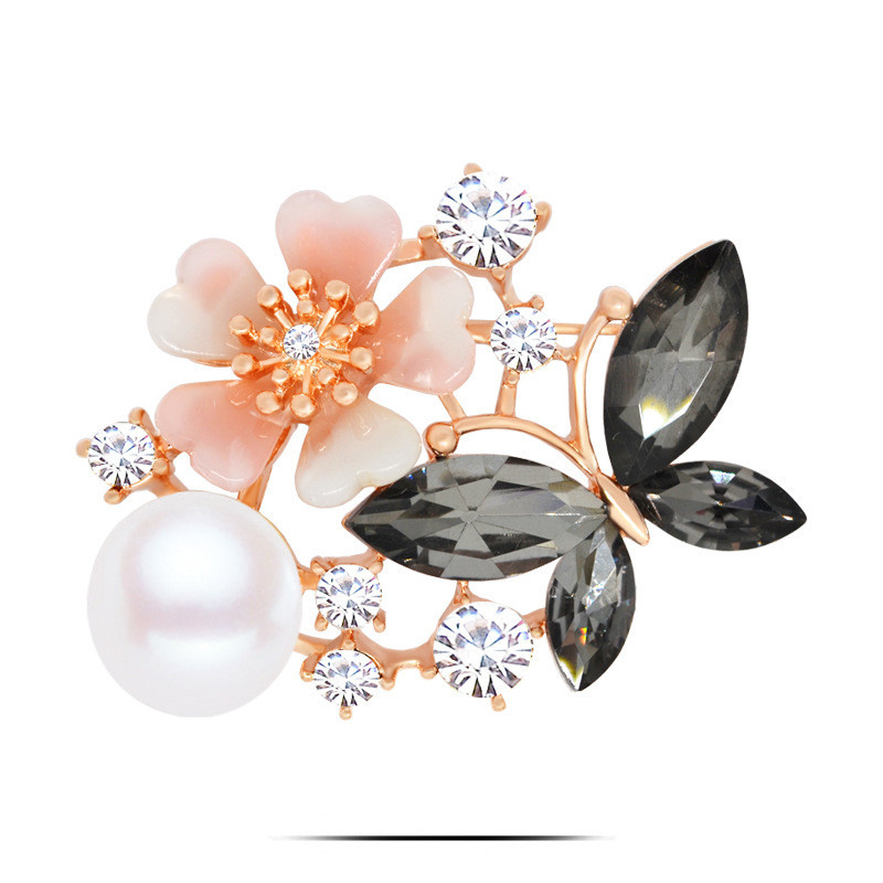 Virágos pillangótűs brossok nőknek kristály strasszokkal Gyönyörű ajándék ékszer bross Broche De Flores