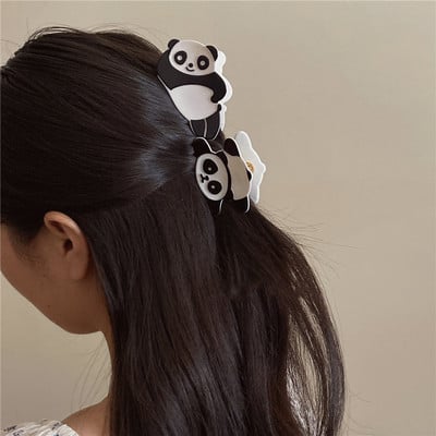 New Fashion Acetat Acrilic Drăguț Panda Agrafă de păr pentru fată Încântător Carton Panda Gheara de păr Femei Accesorii de păr