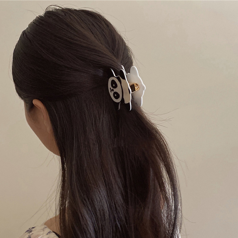 New Fashion Acetat Acrilic Drăguț Panda Agrafă de păr pentru fată Încântător Carton Panda Gheara de păr Femei Accesorii de păr