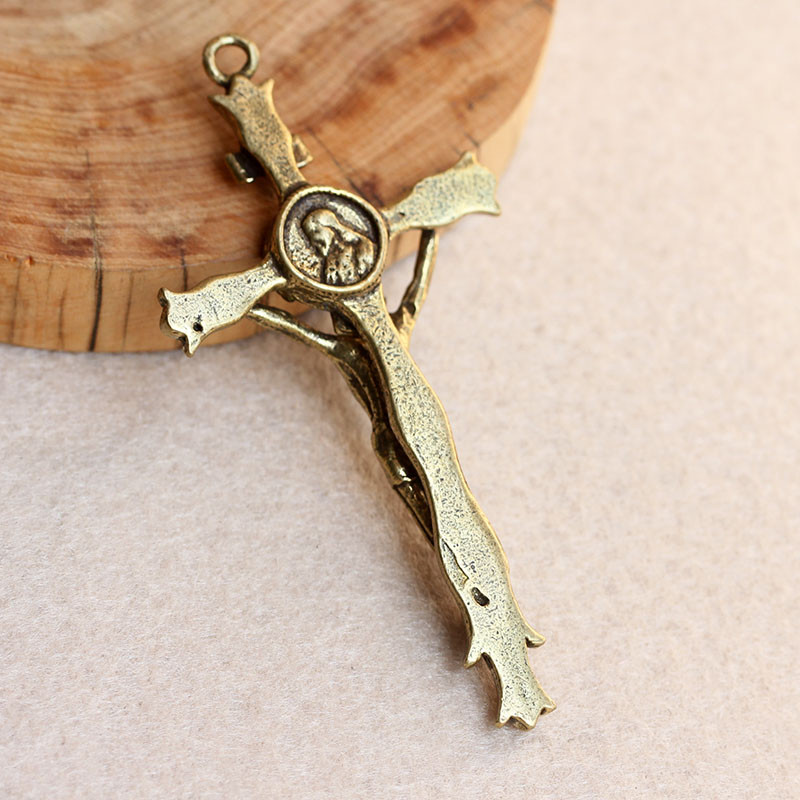 Vintage privjesak od čistog bakra Isusov križ za privjesak Ogrlica Ručno izrađeni mesingani privjesak za ključeve automobila Viseći nakit Ženska torba Dekoracija