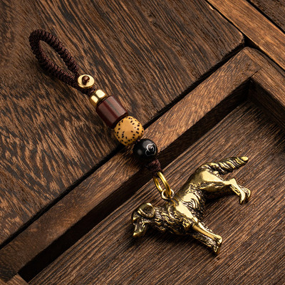 Alamă solidă breloc câine drăguț pandantiv lucrat manual frânghie țesute fidelitate animale lanț cheie agățat șnur bijuterii prieteni breloc cadouri