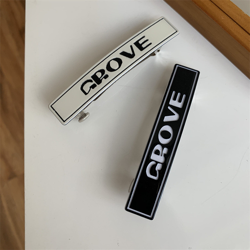 Agrafă de primăvară din acrilic cu imprimeu de litere de modă coreeană 2022, noua tendință pentru fete, temperament retro, ac de păr, din metal, accesorii de păr pentru femei