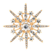 Broșă cu stea cu strasuri, cristal strălucitor, fulg de zăpadă pentru rever pentru femei, pălărie, eșarfă, accesorii rucsac