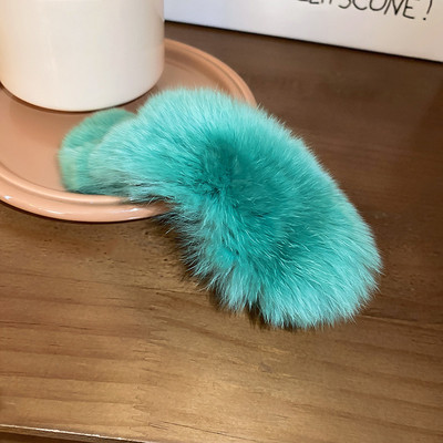 2022 m. žiemos Nauja vientisos spalvos imitacija triušio kailio uodegos segtukas mergaitei Korėjos mados temperamento moterų plaukų aksesuarai