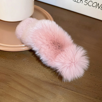 2022 m. žiemos Nauja vientisos spalvos imitacija triušio kailio uodegos segtukas mergaitei Korėjos mados temperamento moterų plaukų aksesuarai