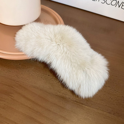 2022 m. žiemos Nauja vientisos spalvos imitacija triušio kailio uodegos segtukas mergaitei Korėjos mados temperamento moterų plaukų aksesuarai