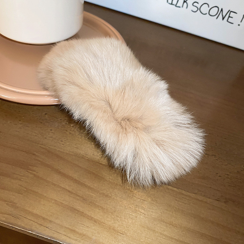 2022 m. žiemos Nauja vientisos spalvos imitacija triušio kailio uodegos segtukas mergaitei Korėjos mados temperamento moterų plaukų aksesuarai