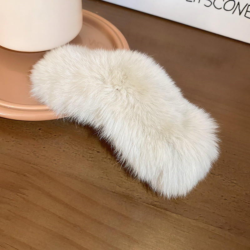 2022 m. žiemos Nauja vientisos spalvos imitacija triušio kailio uodegos segtukas mergaitei Korėjos mados temperamento moterų plaukų aksesuarai