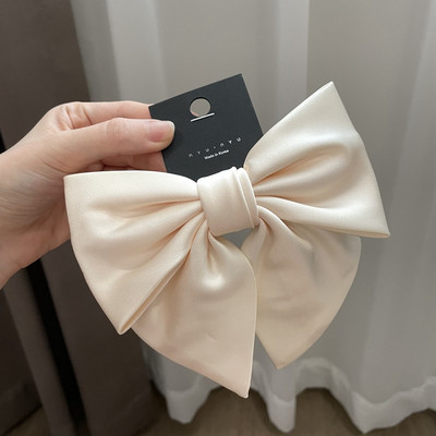 Coreea de modă elegantă temperament satin fundă clemă de primăvară simplă la modă ac de păr panglică clemă de păr cleme de păr pentru femei