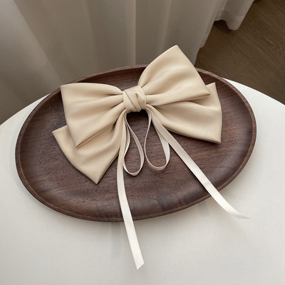 Coreea de modă elegantă temperament satin fundă clemă de primăvară simplă la modă ac de păr panglică clemă de păr cleme de păr pentru femei