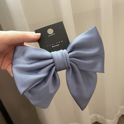 Coreea de modă elegantă temperament satin fundă clemă de primăvară simplă la modă ac de păr panglică clemă de păr cleme de păr pentru femei