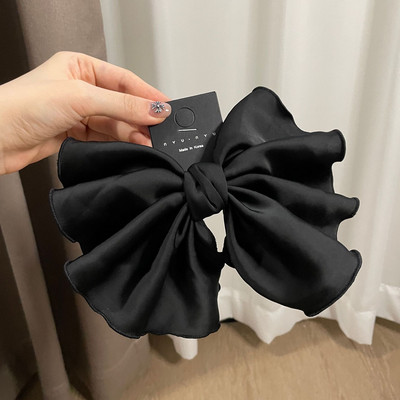 Coreea de modă elegantă temperament satin fundă clemă de primăvară simplă la modă ac de păr panglică clemă de păr cleme de păr pentru femei