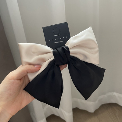 Coreea de modă elegantă temperament satin fundă clemă de primăvară simplă la modă ac de păr panglică clemă de păr cleme de păr pentru femei