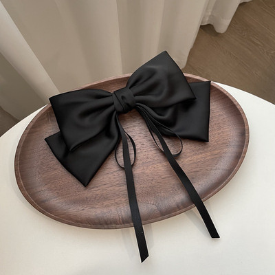 Coreea de modă elegantă temperament satin fundă clemă de primăvară simplă la modă ac de păr panglică clemă de păr cleme de păr pentru femei