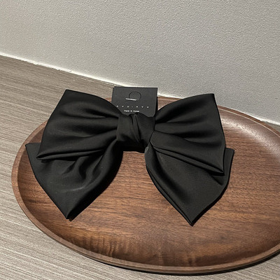 Coreea de modă elegantă temperament satin fundă clemă de primăvară simplă la modă ac de păr panglică clemă de păr cleme de păr pentru femei