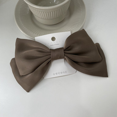 Coreea de modă elegantă temperament satin fundă clemă de primăvară simplă la modă ac de păr panglică clemă de păr cleme de păr pentru femei