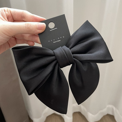 Coreea de modă elegantă temperament satin fundă clemă de primăvară simplă la modă ac de păr panglică clemă de păr cleme de păr pentru femei