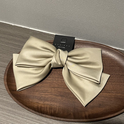 Coreea de modă elegantă temperament satin fundă clemă de primăvară simplă la modă ac de păr panglică clemă de păr cleme de păr pentru femei