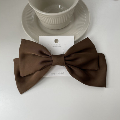 Coreea de modă elegantă temperament satin fundă clemă de primăvară simplă la modă ac de păr panglică clemă de păr cleme de păr pentru femei