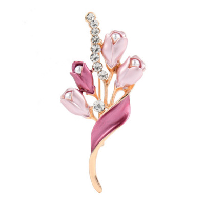 Broșă elegantă de lalele cu flori aurii, flori dulci, cadou pentru femei, nuntă, petrecere, bijuterii, cadouri