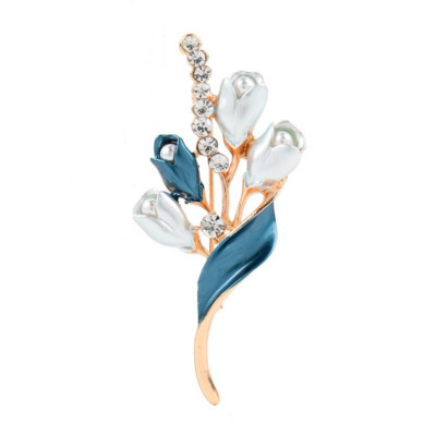 Broșă elegantă de lalele cu flori aurii, flori dulci, cadou pentru femei, nuntă, petrecere, bijuterii, cadouri