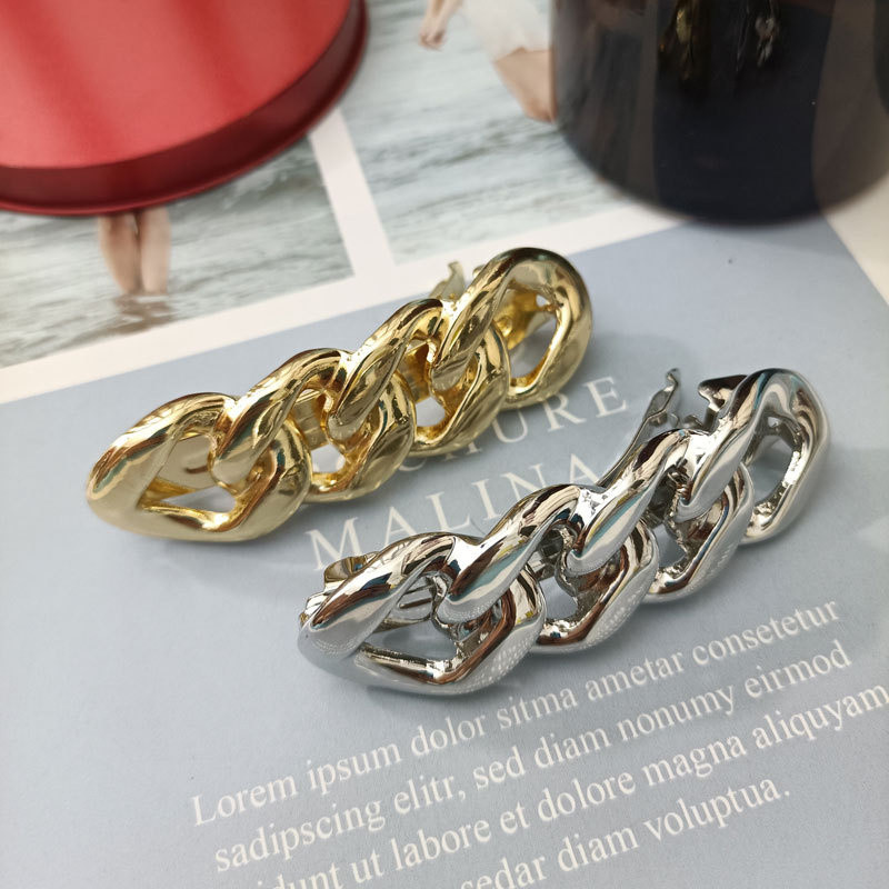 Europietiški ir amerikietiški minimalistiniai perdėtai metaliniai ryškiai stori plaukų segtukai spyruokliniai segtukai Trend šoniniai segtukai Moteriški plaukų aksesuarai