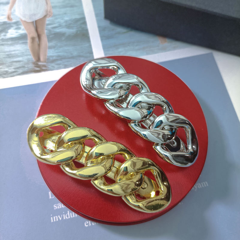 Europietiški ir amerikietiški minimalistiniai perdėtai metaliniai ryškiai stori plaukų segtukai spyruokliniai segtukai Trend šoniniai segtukai Moteriški plaukų aksesuarai