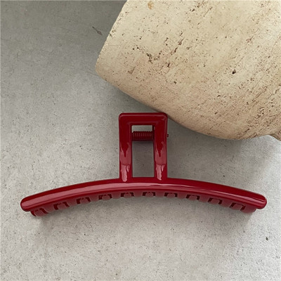 2023 de primăvară noua clemă de păr geometrică crab dimensiune mare rășină roșie gheare de păr pătrată ace de păr simplă de bază accesorii de păr femei