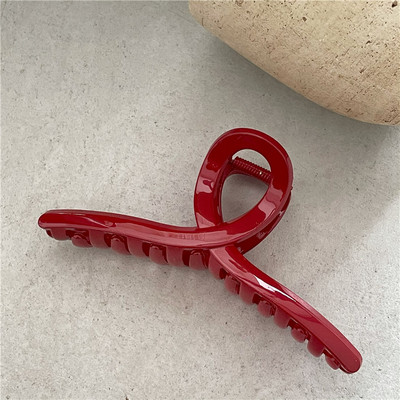 2023 de primăvară noua clemă de păr geometrică crab dimensiune mare rășină roșie gheare de păr pătrată ace de păr simplă de bază accesorii de păr femei