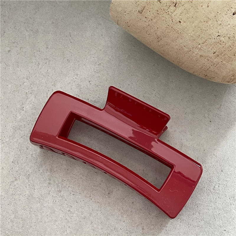 2023 de primăvară noua clemă de păr geometrică crab dimensiune mare rășină roșie gheare de păr pătrată ace de păr simplă de bază accesorii de păr femei