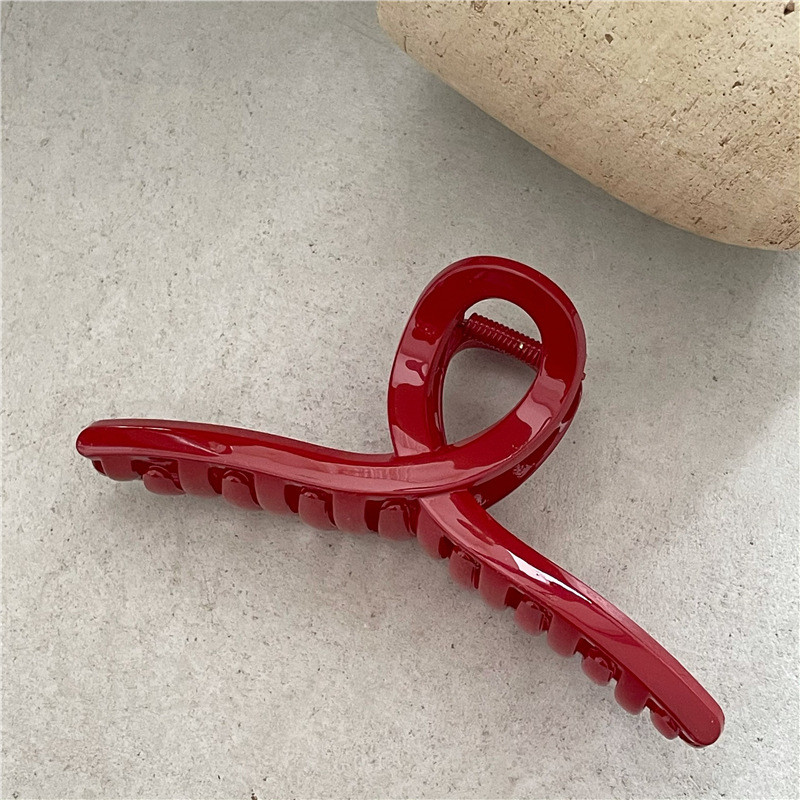 2023 de primăvară noua clemă de păr geometrică crab dimensiune mare rășină roșie gheare de păr pătrată ace de păr simplă de bază accesorii de păr femei