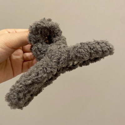 Didelio dydžio 13 cm plaukų segtukai žieminiai dirbtinio kailio plaukų nagai elegantiški akriliniai plaukų segtukai pliušiniai krabų plaukų segtukai moterims