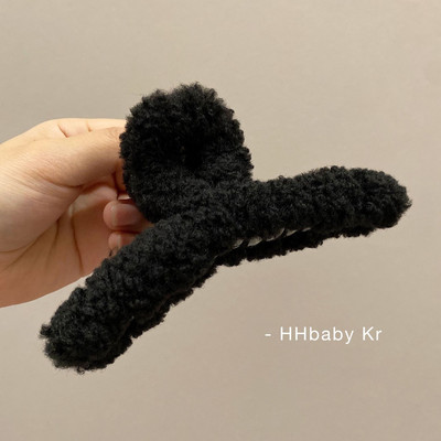 Didelio dydžio 13 cm plaukų segtukai žieminiai dirbtinio kailio plaukų nagai elegantiški akriliniai plaukų segtukai pliušiniai krabų plaukų segtukai moterims