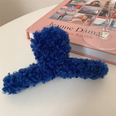 Didelio dydžio 13 cm plaukų segtukai žieminiai dirbtinio kailio plaukų nagai elegantiški akriliniai plaukų segtukai pliušiniai krabų plaukų segtukai moterims