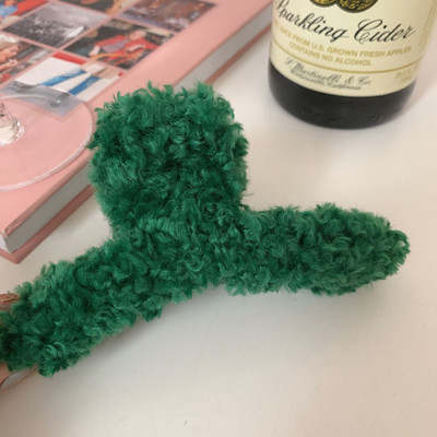 Didelio dydžio 13 cm plaukų segtukai žieminiai dirbtinio kailio plaukų nagai elegantiški akriliniai plaukų segtukai pliušiniai krabų plaukų segtukai moterims