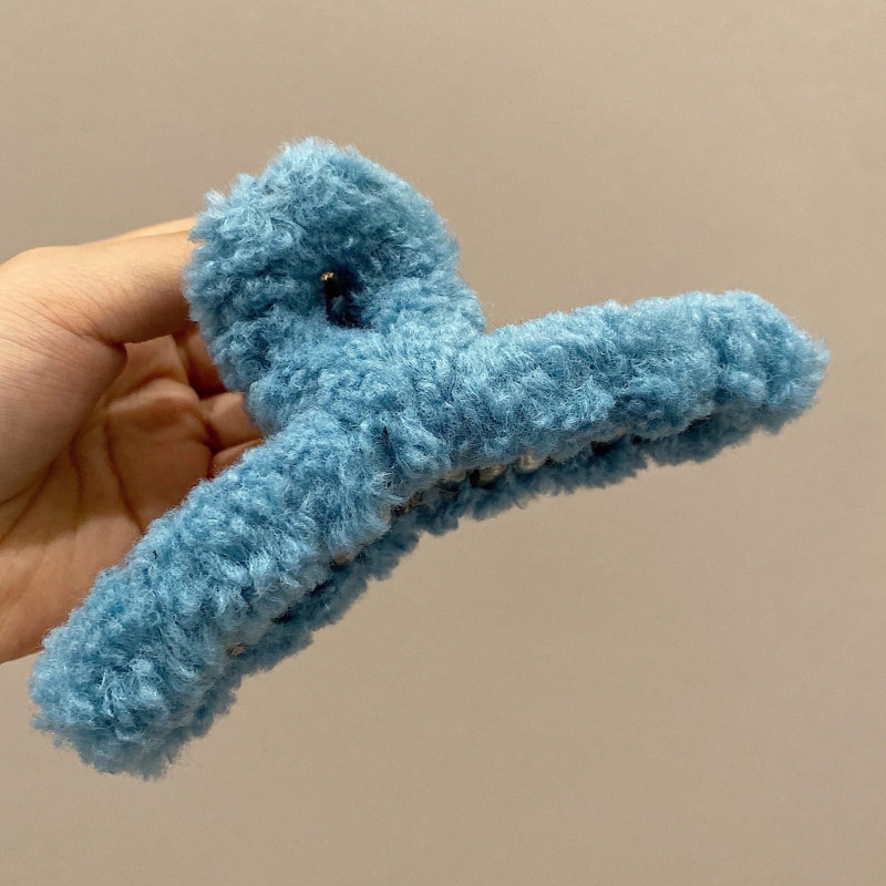 Didelio dydžio 13 cm plaukų segtukai žieminiai dirbtinio kailio plaukų nagai elegantiški akriliniai plaukų segtukai pliušiniai krabų plaukų segtukai moterims