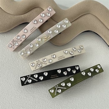 New Heart Rhinestone Acetate Word Clip φουρκέτα γαλλικής ιδιοσυγκρασίας Ανοιξιάτικο κλιπ για κορίτσι Κλιπ αλογοουρά Γυναικεία αξεσουάρ μαλλιών