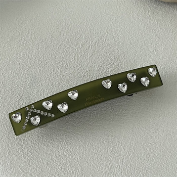 New Heart Rhinestone Acetate Word Clip φουρκέτα γαλλικής ιδιοσυγκρασίας Ανοιξιάτικο κλιπ για κορίτσι Κλιπ αλογοουρά Γυναικεία αξεσουάρ μαλλιών