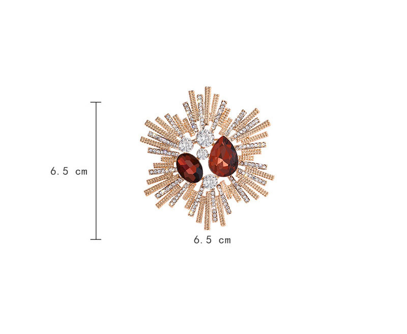 Xingyunday Nou 2022 Broșă elegantă cu flori la modă, albastru închis, roșu, cristal, pentru femei, bijuterii la modă