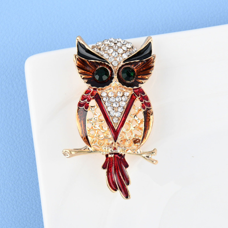 Broșă emailă cu ulei de bufniță pentru femei, modă elegantă, petrecere cu animale minunate, broșă casual, ace, cadouri