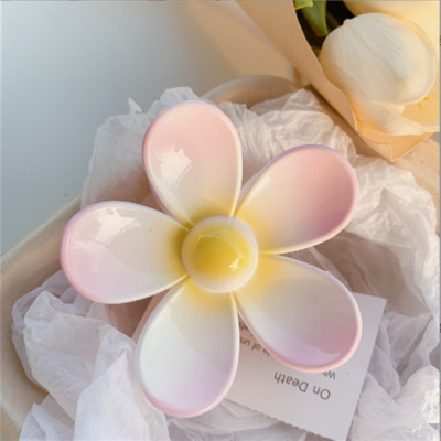 Κορεάτικη μόδα Μεγάλου μεγέθους λουλούδι καβούρι κλιπ μαλλιών ντεγκραντέ καραμέλα Γλυκό κορίτσι Νύχια μαλλιών Γυναικεία αξεσουάρ μαλλιών