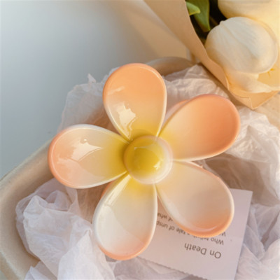 Κορεάτικη μόδα Μεγάλου μεγέθους λουλούδι καβούρι κλιπ μαλλιών ντεγκραντέ καραμέλα Γλυκό κορίτσι Νύχια μαλλιών Γυναικεία αξεσουάρ μαλλιών