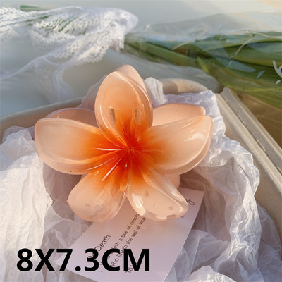 Κορεάτικη μόδα Μεγάλου μεγέθους λουλούδι καβούρι κλιπ μαλλιών ντεγκραντέ καραμέλα Γλυκό κορίτσι Νύχια μαλλιών Γυναικεία αξεσουάρ μαλλιών