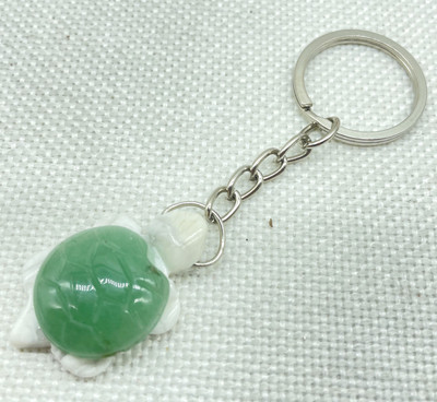 Естествен скъпоценен камък Тюркоаз Кварцов кристал Опал Тигрово око Издълбана костенурка Ключодържател Висулка за изработка на бижута Ключови аксесоари