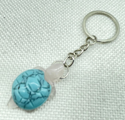 Естествен скъпоценен камък Тюркоаз Кварцов кристал Опал Тигрово око Издълбана костенурка Ключодържател Висулка за изработка на бижута Ключови аксесоари